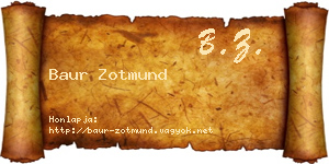 Baur Zotmund névjegykártya